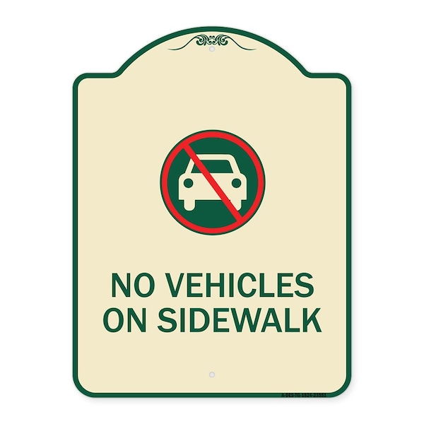 Signmission No Vehicles on Sidewalk Heavy-Gauge Aluminum Architectural Sign, 24" x 18", TG-1824-23551 A-DES-TG-1824-23551 - main
